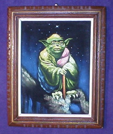 A felt or velvet Yoda picture