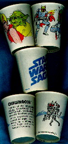 A Dixie Cup with Yoda on Luke's back