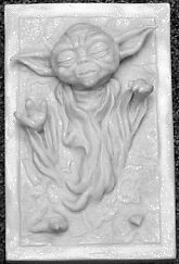 Yoda in carbonite block homemade statue (8 inches tall, 2 inches thick)