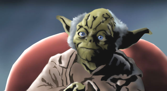 A computer generated (homemade) Yoda picture from Episode I (courtesy of Counting Down)