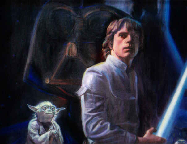 Oil Yoda painting by Lorraine Bush