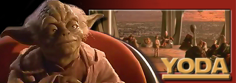 Fuzzy Yoda in Jedi Council chair, along with the Jedi Council picture