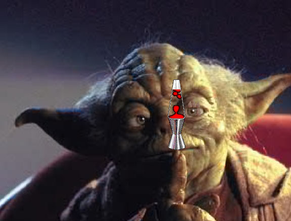 Yoda with a lava lamp