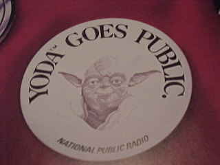 A 'Yoda goes public' button (from the Star Wars Scrapbook)