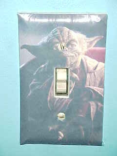 Homemade Yoda light switch cover