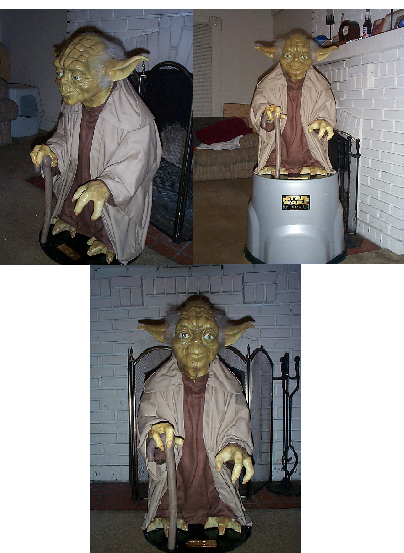 The Episode I Pepsi Yoda replica on stand