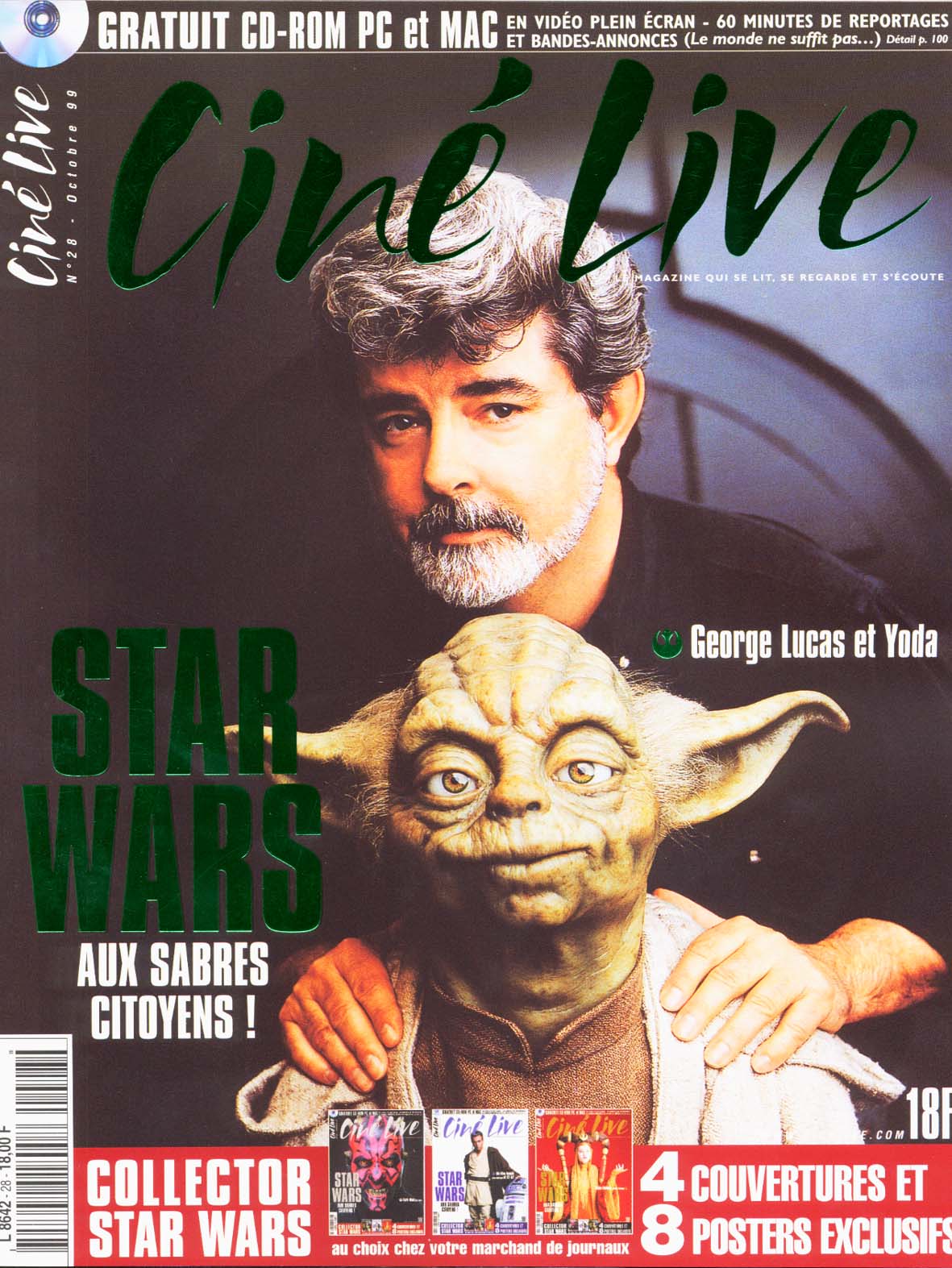 French magizine 'Cine-Live' October 1999 with Yoda and Lucas on the cover (courtesy of Counting Down)