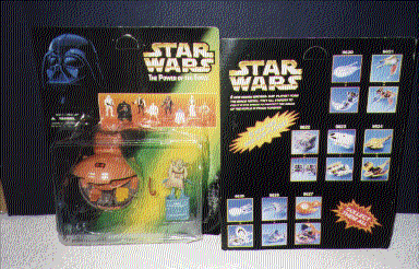 Bootleg Star Wars toy package with Yoda and a Star Trek ship