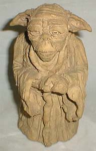 Carved wooden Yoda