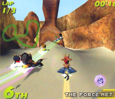 A Scene from LucasArts 'Super Bombad Racing'