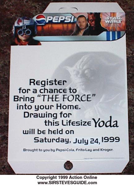A pole sign advertising the Pepsi Yoda Replica