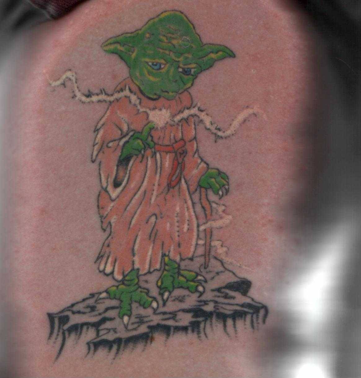 A Yoda tattoo