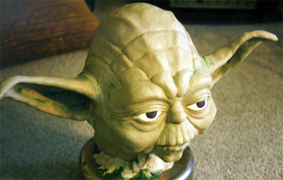 Homemade Yoda bust