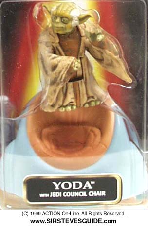Episode I Yoda toy (zoom-in on toy and chair)