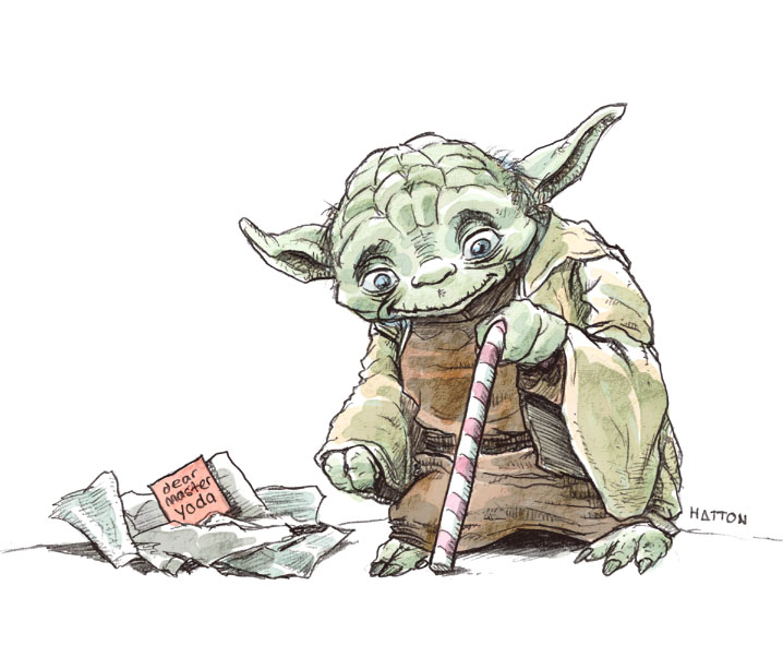 Odd-looking Yoda illustration