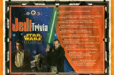 Jedi Trivia sheet