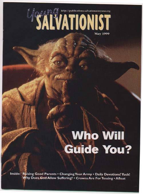 Young Salvationist religious magazine with Yoda on the cover