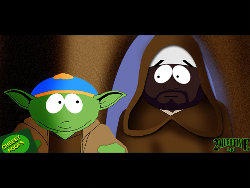 Large Park Wars image of Yoda and Mace Windu (great for a wallpaper)