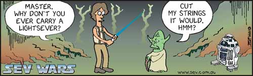 Sev Wars cartoon with Yoda