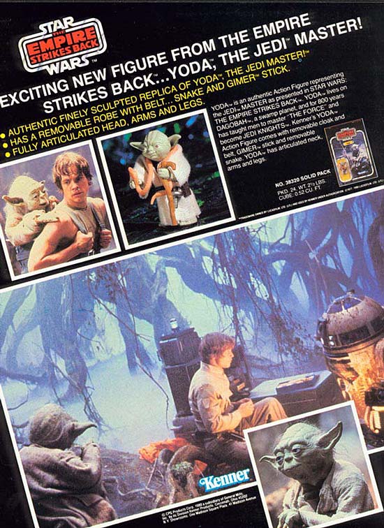 Advertisement for the Empire Strike Back Yoda toy