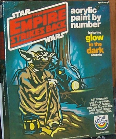 Glow in the dark paint by number Yoda