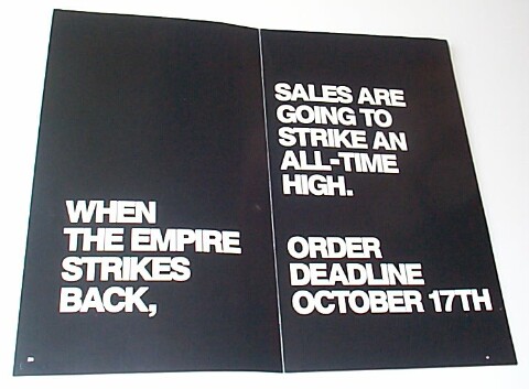 Opening the Empire Strikes Back advertisement poster booklet