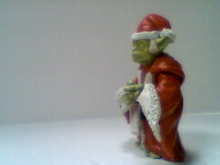 Custom made Santa Yoda figure (side view)