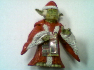 Custom made Santa Yoda figure (full view)