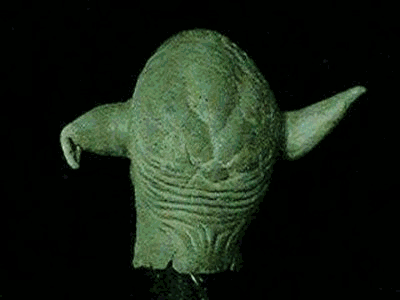 Head of the Yoda puppet used in Empire Strikes Back (360 degree rotating view)