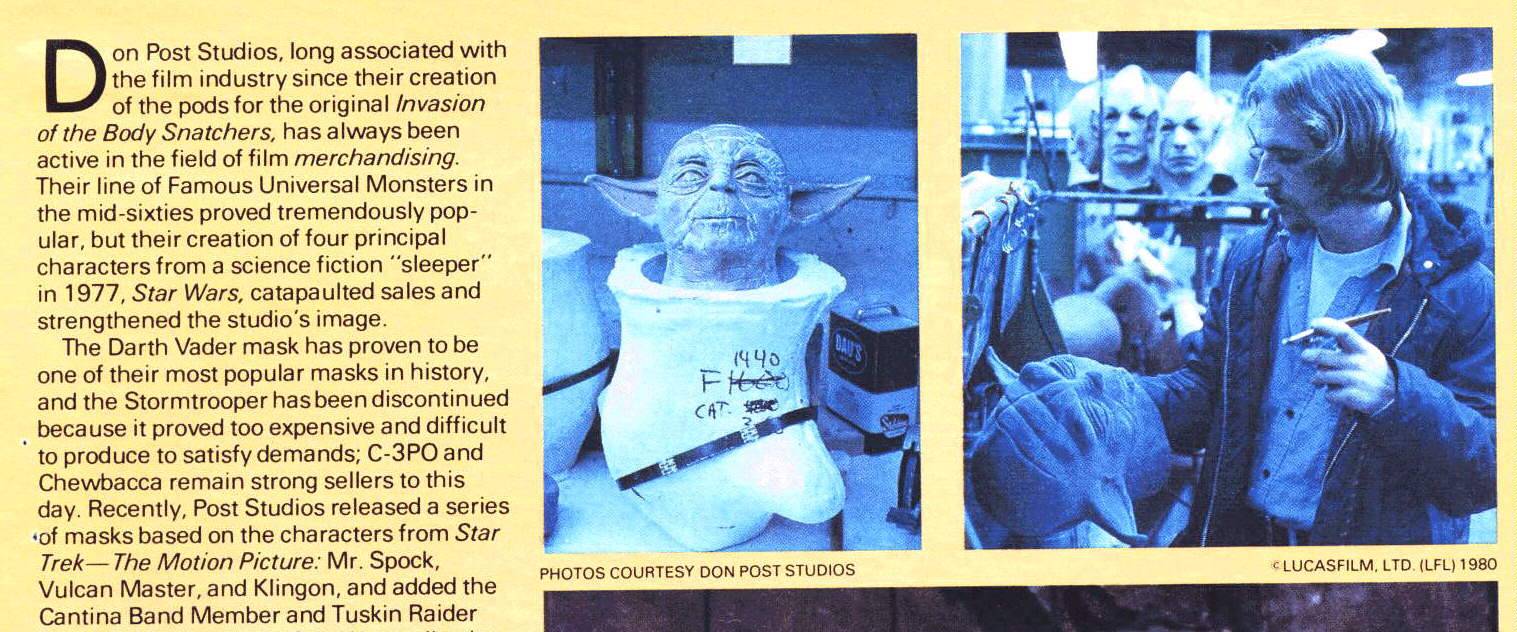 Top of article on Don Post masks from Questar Magazine