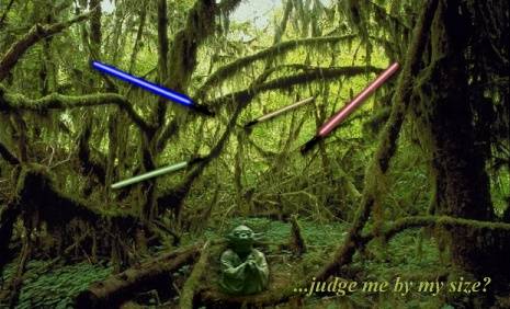 Jedi Training homemade picture with lightsabers floating over Yoda