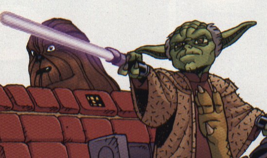 Star Wars Tales 7 comic illustration of Yoda with his lightsaber