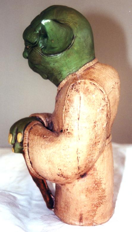 Ceramic Yoda (side view)