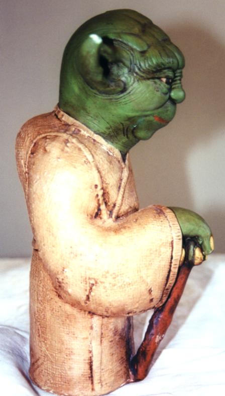 Ceramic Yoda (side view)