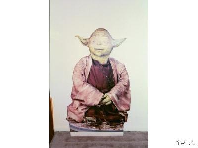 Life-size Yoda cardboard display (full view)