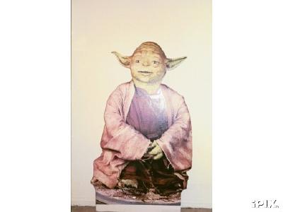 Life-size Yoda cardboard dipslay (full body view)