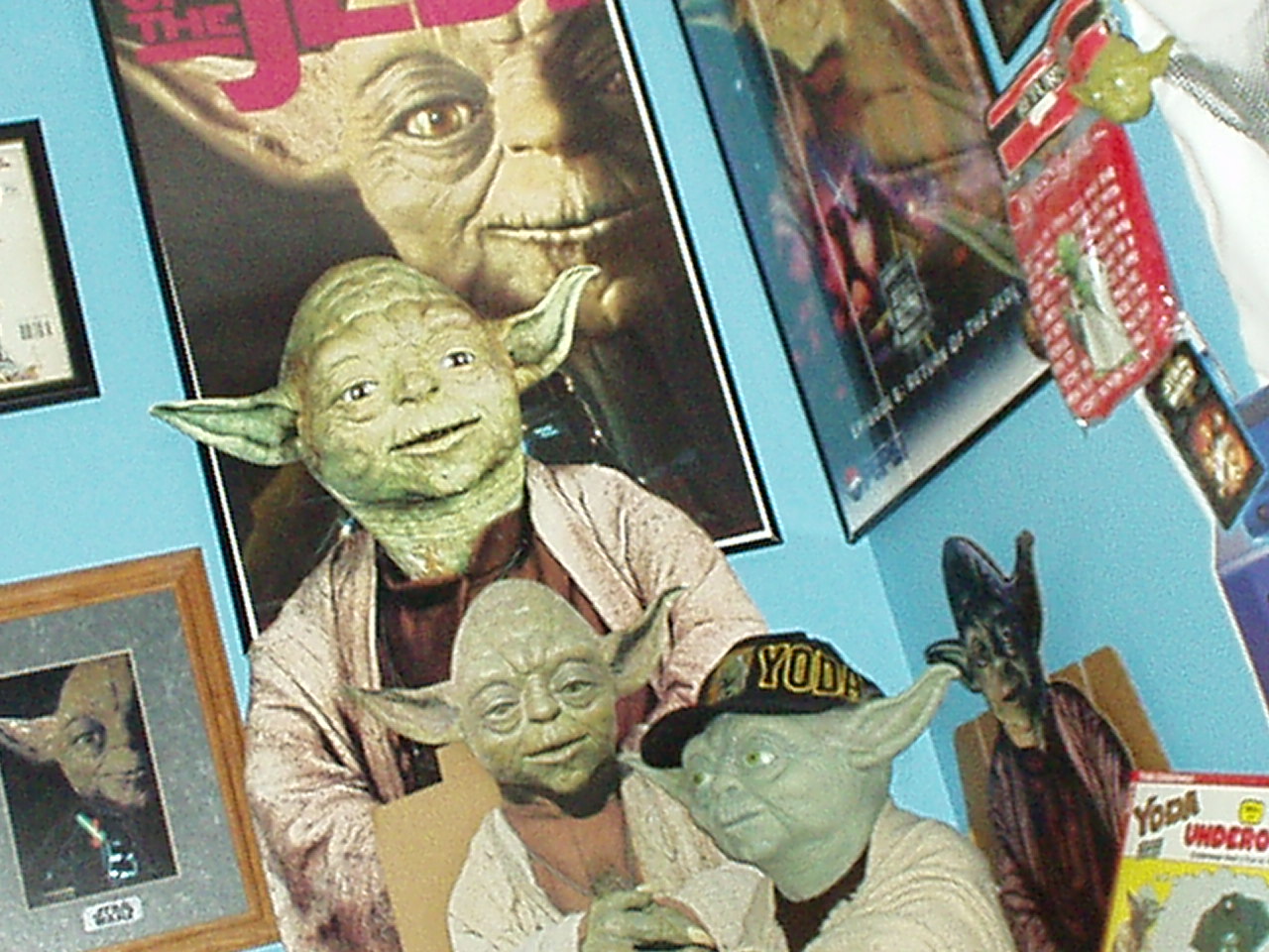 A few cardboard Yodas and a lifesize replica