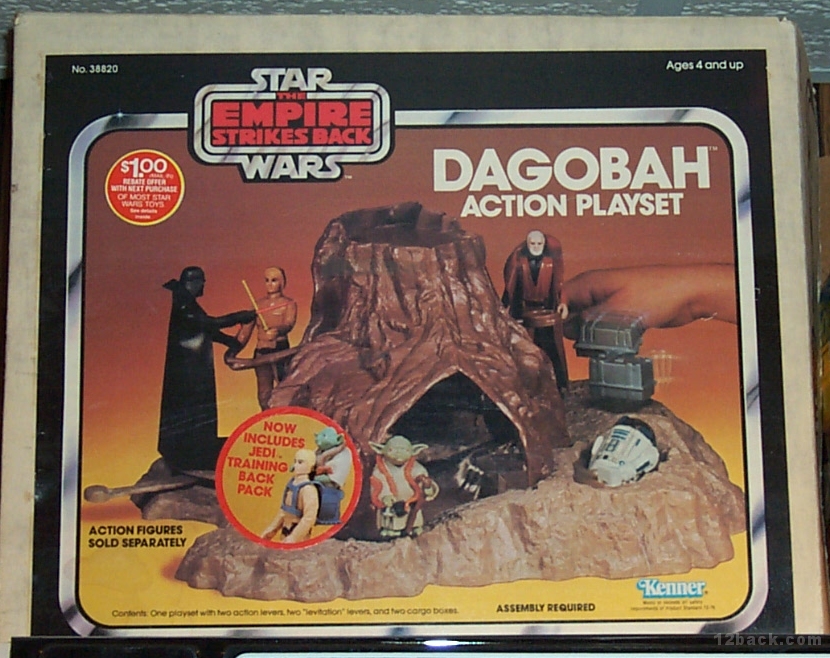 Front view of the 1980 Dagobah Playset package (courtesy 12back.com)