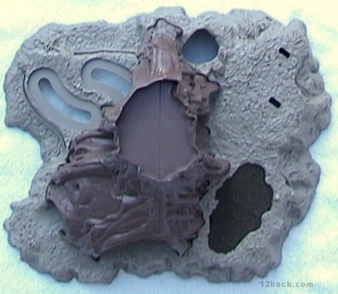 A top view of the 1980 Dagobah playset
