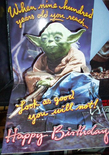Drawing Board Yoda birthday card