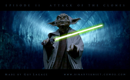 Yoda with a lightsaber fan art