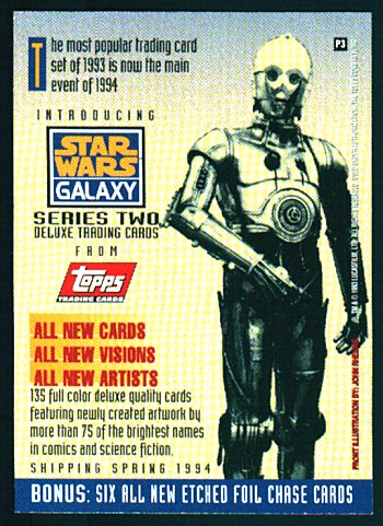 Star Wars Galaxy promo card 2P3 - back
