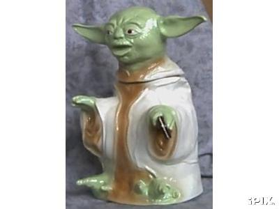 Hand made 'Yoda with cookie' cookie jar