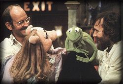 Frank Oz and Jim Henson with Miss Piggy and Kermit
