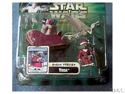 Deluxe custom Yoda Claus figure in package