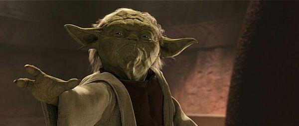 Yoda concentrating (Attack of the Clones screenshot)