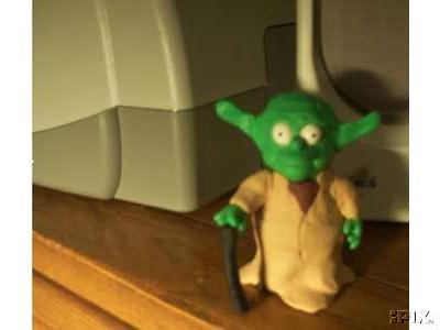 Custom Martin (from the Simpsons) figure dressed like Yoda - full view
