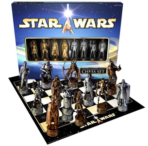 Attack of the Clones chess set in package