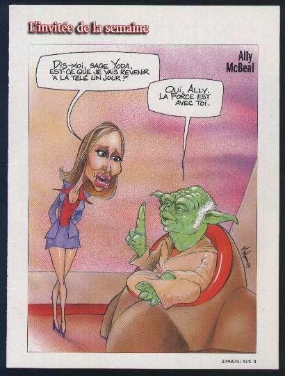 French cartoon with Yoda and Ally McBeal