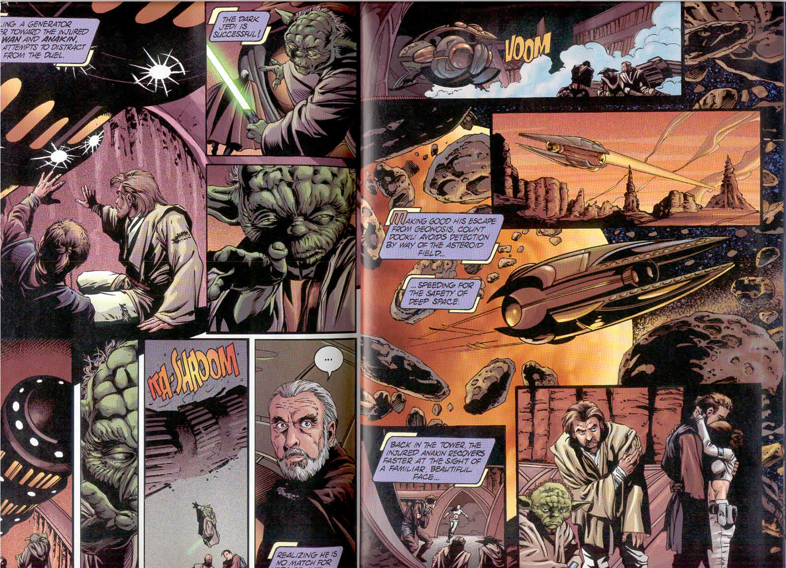 Second part of Yoda vs. Dooku from Attack of the Clones comic book